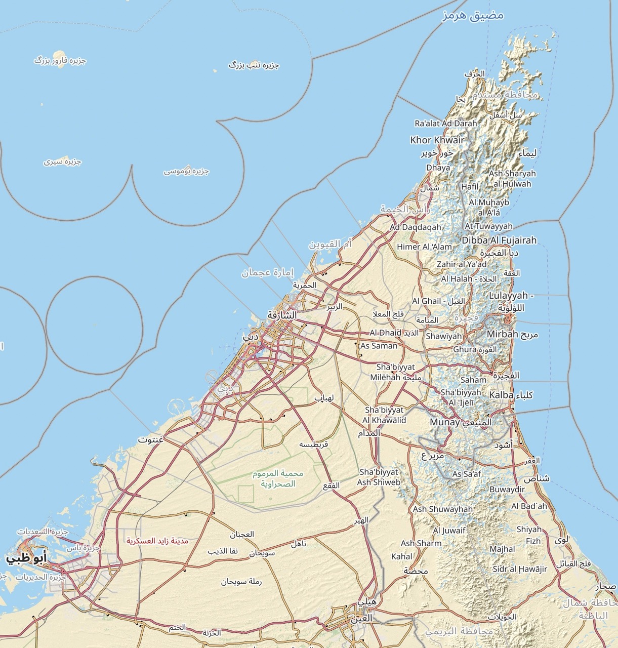 Mappa Emirati Arabi Uniti